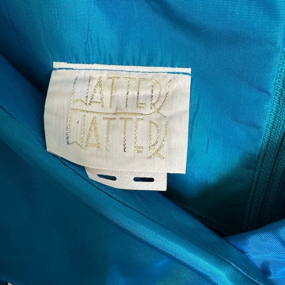 Vintage 1980s Watters Watters Teal Blouse  Size 6 - Picture 4 of 7